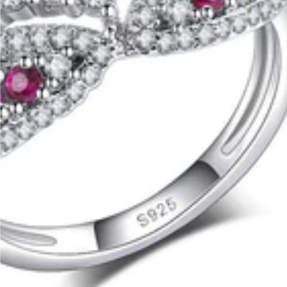 Size 9 Pink / Cubic Zirconia Ring Wedding Engagement Promise Gift